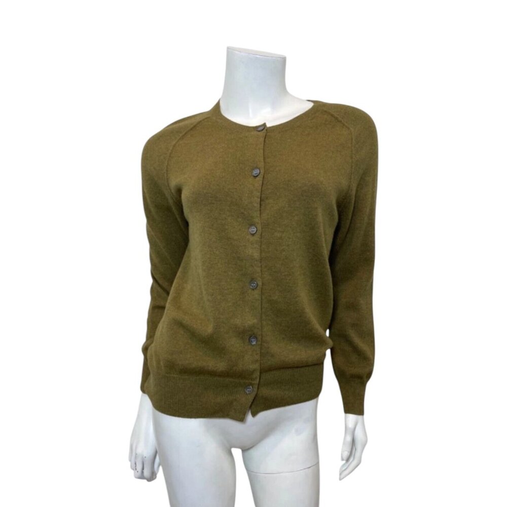 Isabel Marant Etoile Crew Neck Cardigan in Olive Green Size FR 38